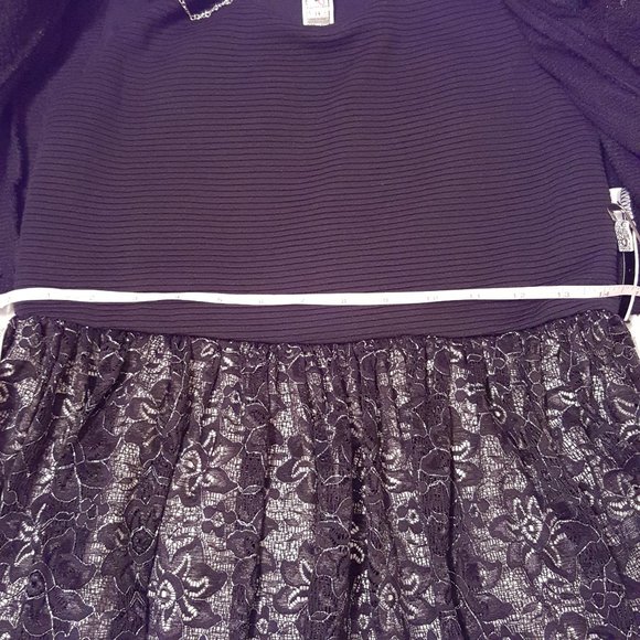 Girls Dress With Lace Skirt, Black Sequin Moto Jacket, Necklace, Belt - Picture 10 of 16